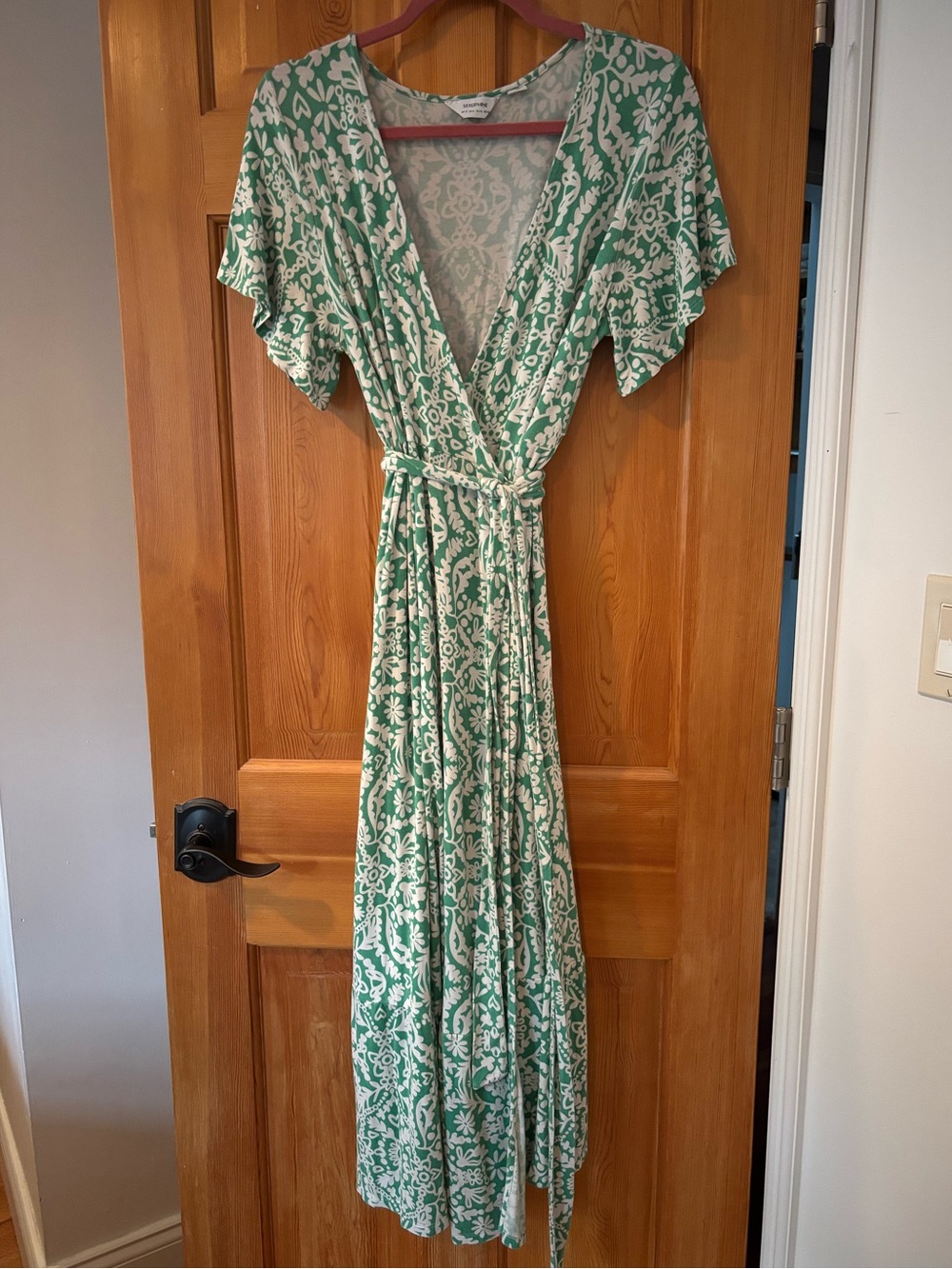 Seraphine green floral wrap maxi dress